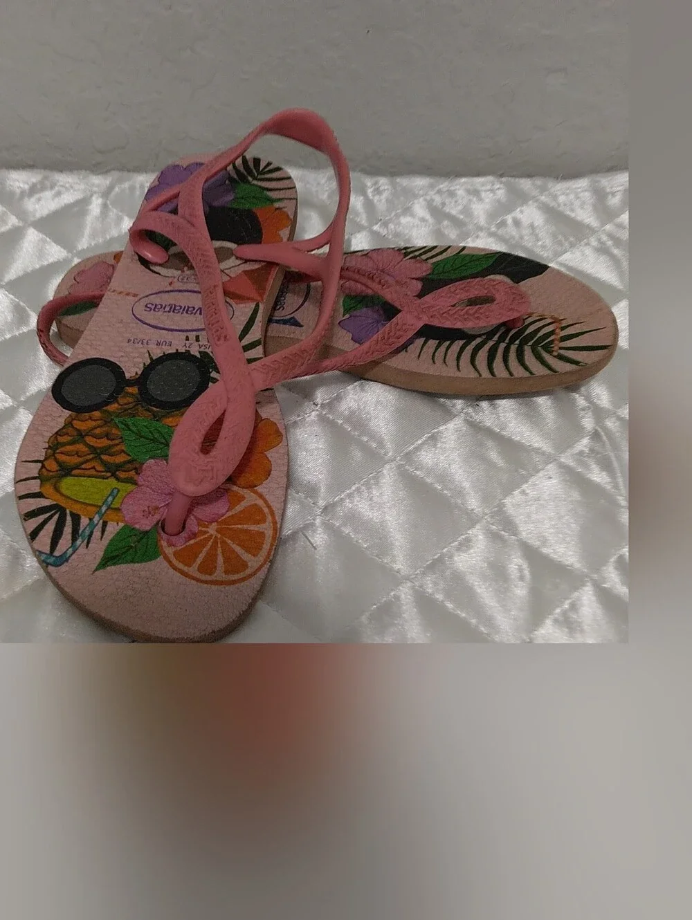 Havaianas Pink Pineapple & Sunglasses Print Flip Flops